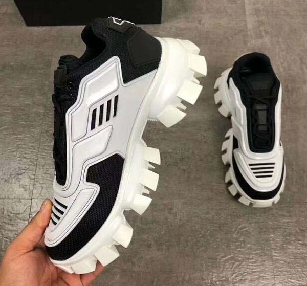 

cloudbust thunder knit sneakers mens luxury designer casual shoes mens classical casual shoes fabric rubber trainers outdoor, Black
