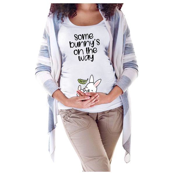 

Easter Printed T Shirt Women Maternity Short Sleeves O-neck Casual T Shirt Bunny Cute Tops Pregnancy T Shirt Lactancia Ropa