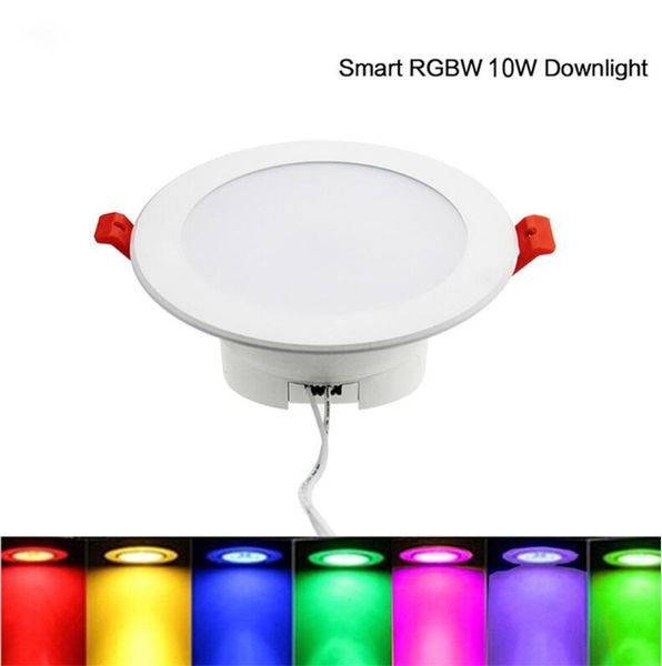 Светодиодный умный светильник 10Вт 15Вт Сид RGBW многоцветный беспроводной светильник круглый потолочные встраиваемые свет приложение Контрольная работа с AlexaGoogle дома