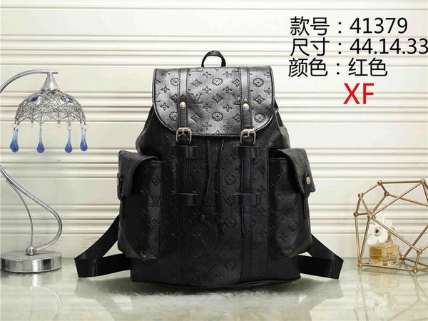 

2019 41379 men's and women's large travel backpack designer men's shoulder portable backpack pu leather large storage bag
