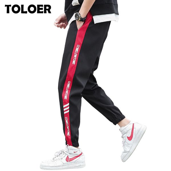 

мода brand men casual sweatpants new street trend мужской printing drawstring брюки мужские hip hop пят беговые брюки 4xl, Black