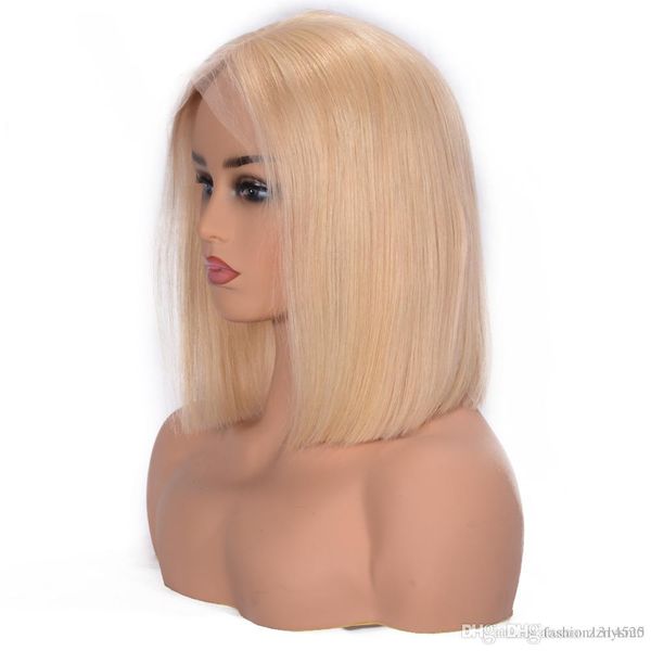 

black 150% density lace front wig 613 blonde short hair bob straight hair wig brazilian remy hair before picking hairline europe