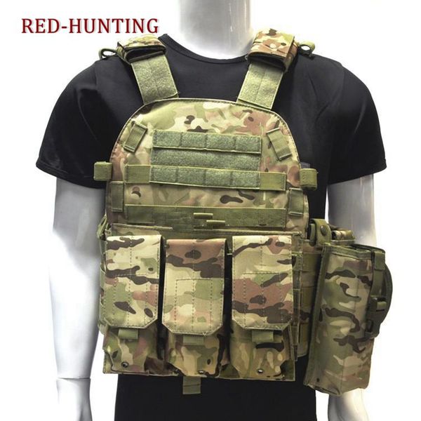 

militaria ciras mar vest with tactical triple ar15 m4 5.56mm magazine army training combat uniform cs outdoor vest, Camo;black