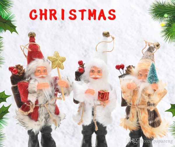 

wholesales christmas decorations standing posture flannel santa claus doll christmas scene pendant furnishings gifts