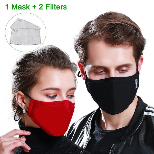 

Cotton PM2.5 Black mouth Mask anti dust mask Activated carbon filter Windproof Mouth-muffle bacteria proof Flu Face masks Care