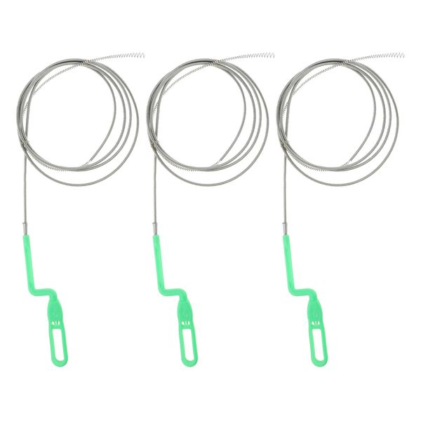 

3pcs pipe snake cleaning brush tool bendable sink tub toilet dredge remover home