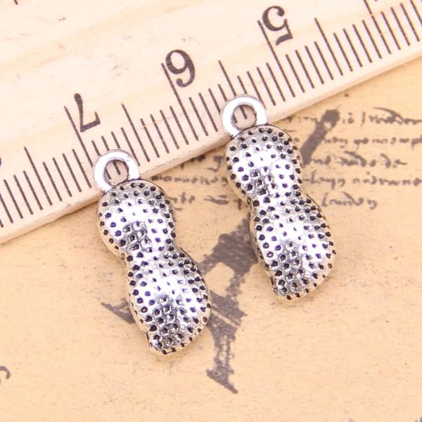 

10шт подвески 3d арахисовое earthnut 20x7x5mm античная подвески, vintage тибетские серебряные ювелирные изделия, diy для браслета ожерелья, Bronze;silver