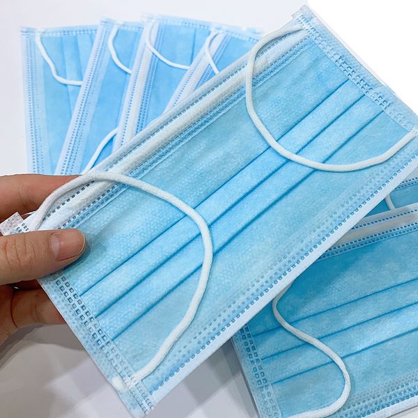 

in stock, 50 pcs anti dust disposable face masks, thick 3-layer- non woven dustproof mask safety breathable protective mask dhl