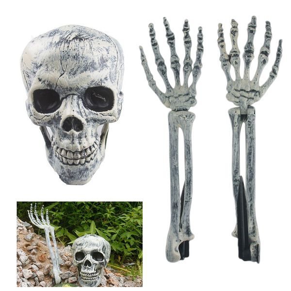 Halloween Skeleton Skulls Arm Horror Buried For Home Garden Yard