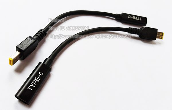 Cabos USB, tipo C feminino para pequeno quadrado plug masculino PD carregando cabo adaptador de energia / 2 pcs