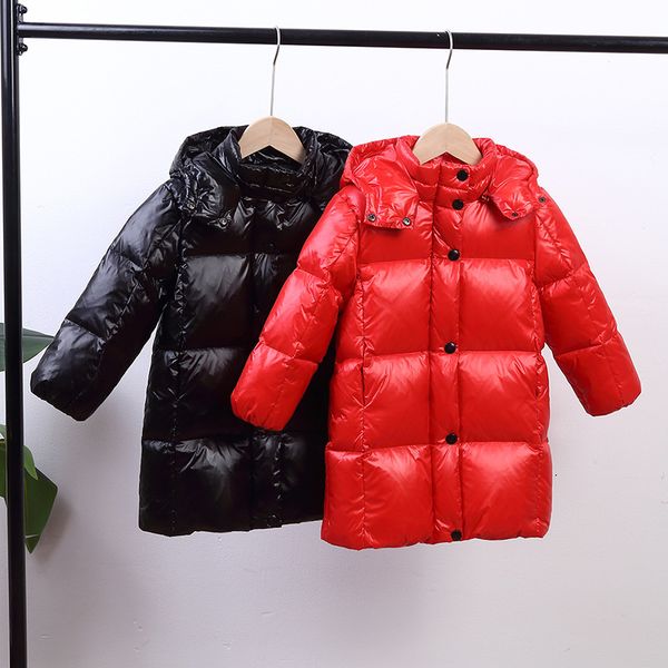 

дети девочка мальчик россия зима утолщенные парки 90 вниз длинное пальто куртка пальто 2-9y детские детская одежда -30 пиджаки, Blue