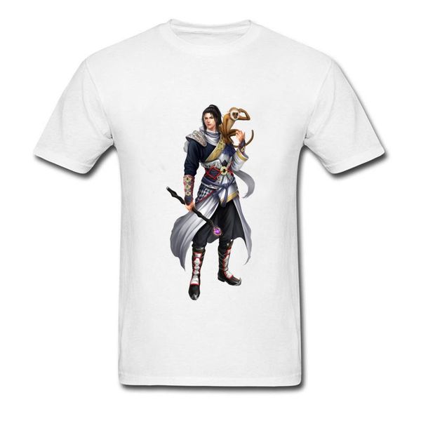 

master and monkey pet 2020 gamer cool white t-shirt men cotton team ancient knight tee shirt o neck short sleeve, White;black