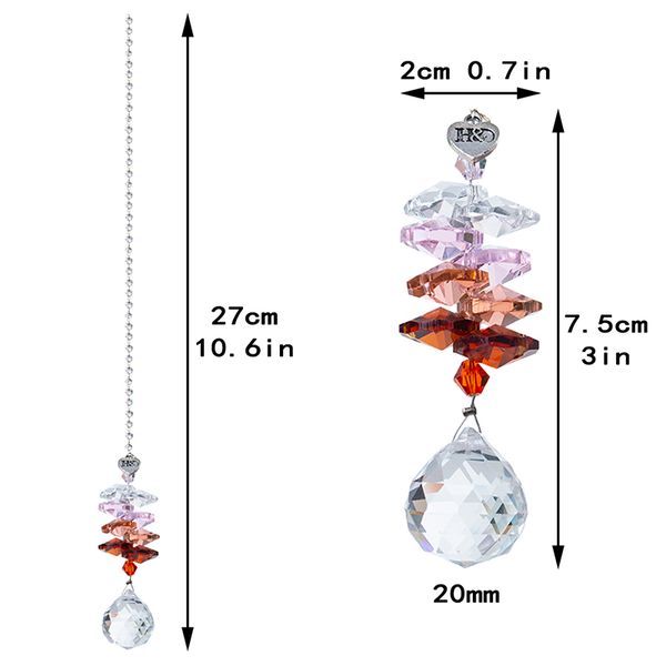 

h&d 20mm clear crystal faceted ball with octagonal beads hanging prisms window pendant rainbow suncatcher for room decoration