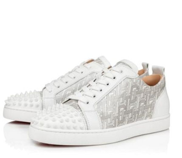 

fashion-stylish spikes sneakers red bottom men women casual red sole walking junior fashion studded party wedding eu35-47, Black