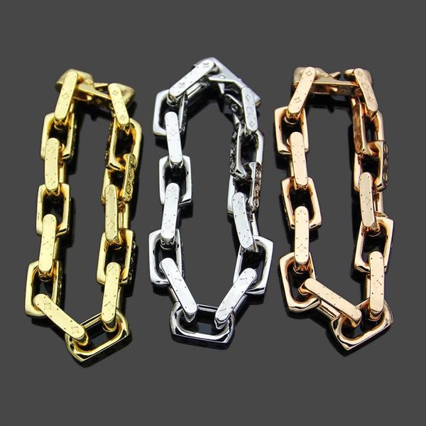 

fashion bangle official website new arrival stainless steel for women birthday have v logo square chain four leaf flower, Black