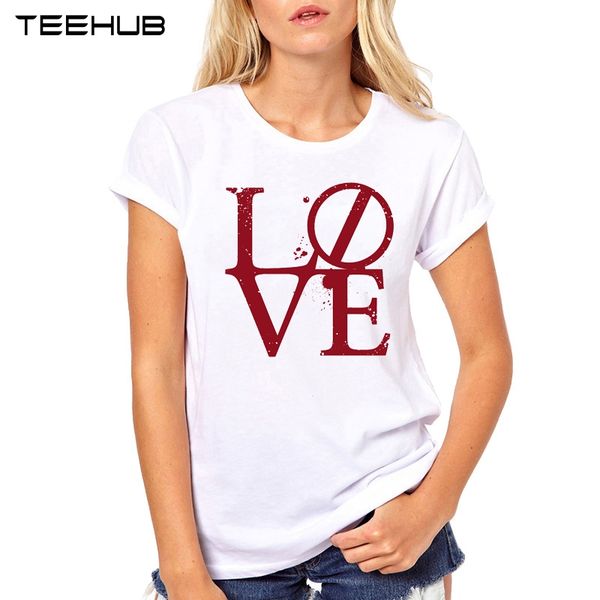 

teehub 2019 new women fashion novelty love design printed t-shirt casual short sleeve t shirt, White