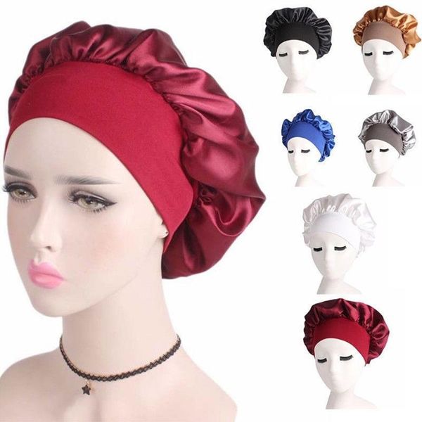 

beanies women satin headscarf sleeping bonnet hair wrap silk cap fashion skullies night sleep hat loss head wraps