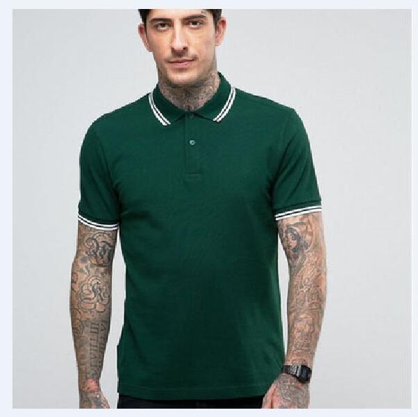 

summer fashion men london polo shirts tipped casual polos sport blouse leaf embroidery england solid t-shirts black, White;black