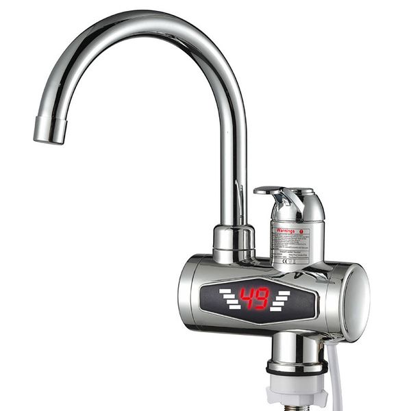 

3000w electric instant faucet 360° rotatable led display water heater tap