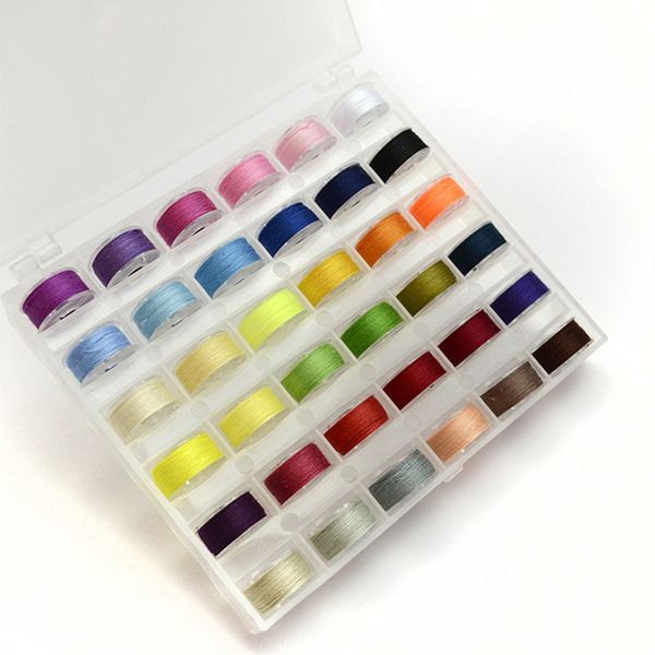 

36 color shuttle core box plastic empty bobbins sewing machine spools storage for home needlework tool accessories set, Black