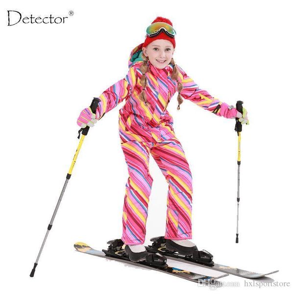 

detector girls ski suit waterproof kids ski jacket ski pants thermal boys phibee winter clothing -30 degree