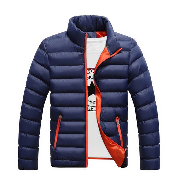 

2018 autumn winter jacket parkas men mandarin collar cotton-padded outwear men's zipper black jackets