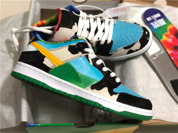 

ben jerrys x sb dunk low chunky dunky men women white lagoon pulse-black-university gold skateboarding shoes sport sneakers with box