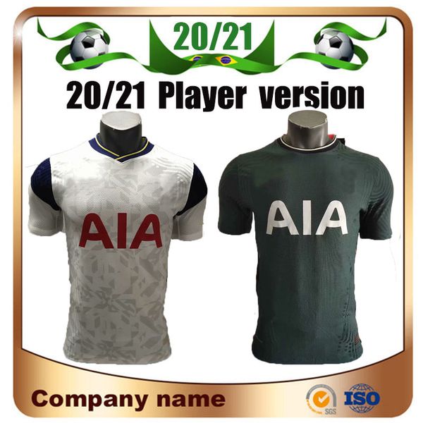 

20/21 player version spurs home son soccer jerseys 2020 away kane llorente dele soccer shirt lucas customized football uniform, Black;yellow