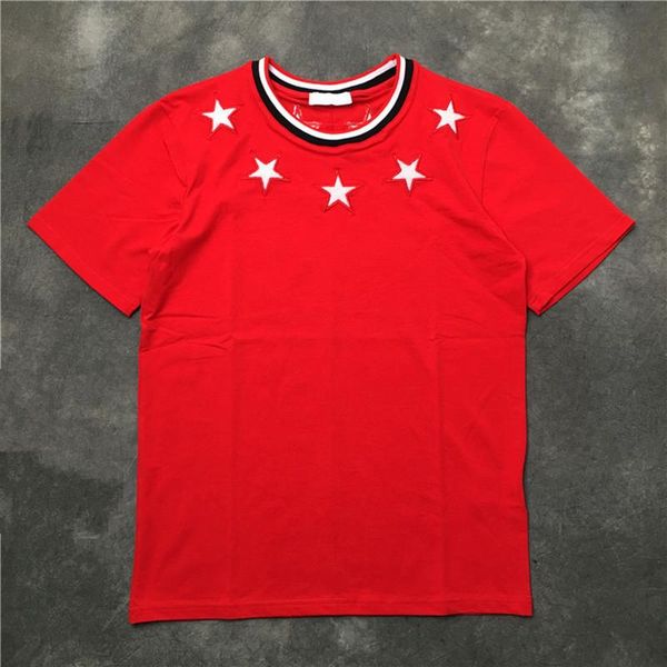 

fashion luxury mens designer t shirt embroidery star men women casual short sleeve mens designer casual cotton tees size s-2xl 3 colors, White;black