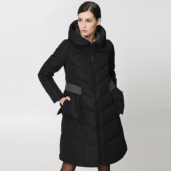 

new brand 2017 winter jacket women down jackets peter pan collar bag women's down coat outerwear parkas long loose parka, Black