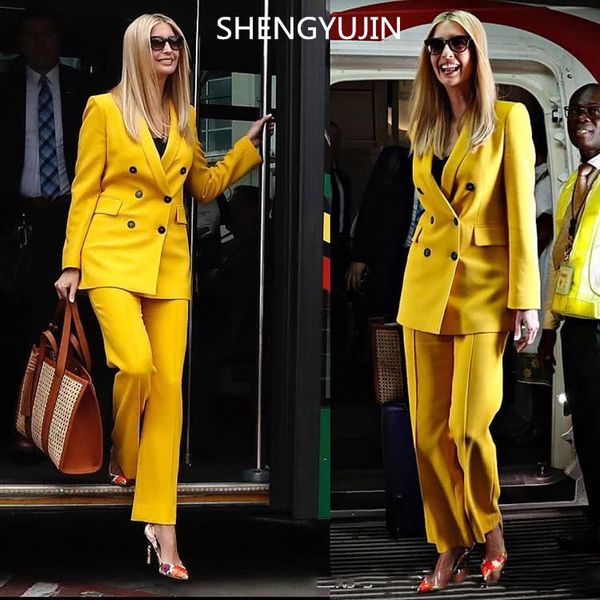 

autumn winter suit yellow blazer women 2019 new casual double breasted pocket women jackets elegant long sleeve blazer outerwear, White;black