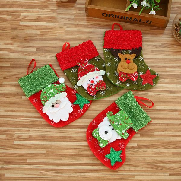 

christmas stocking mini sock santa claus candy gift bag xmas tree hanging decor christmas decorations for home i301128