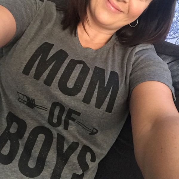 

2017 t shirt women mom of boys letter print tee shirt femme t-shirt casual tshirt o-neck short sleeve t-shirt women sm l xl, White