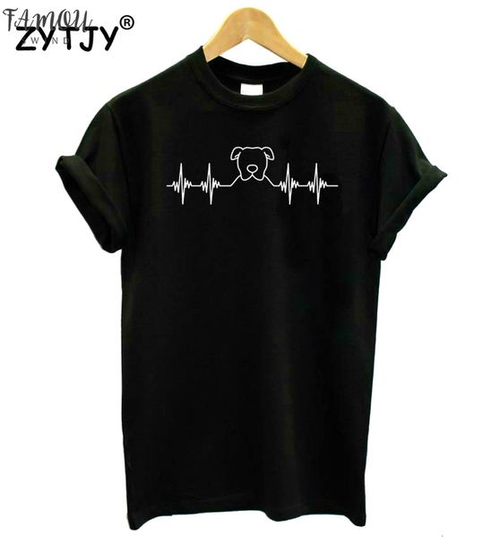 

pitbull heartbeat women tshirt cotton casual funny t shirt lady yong girl tee higher quality 100% cotton drop ship s 473, White