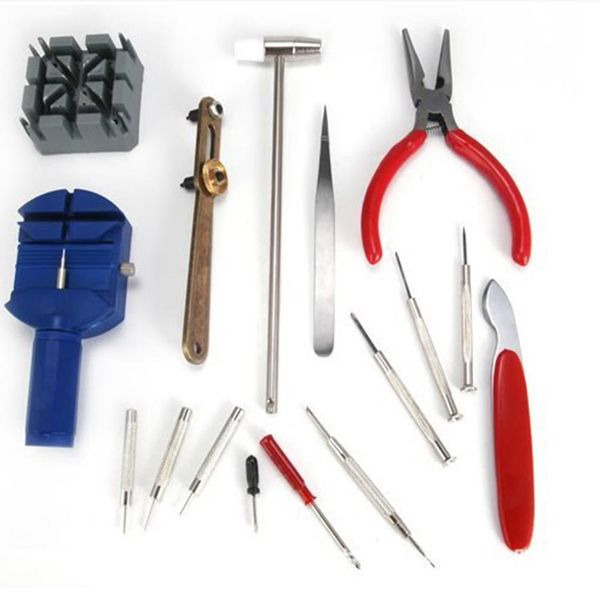

16pcs watch repair tool kit band pin strap link remover back opener