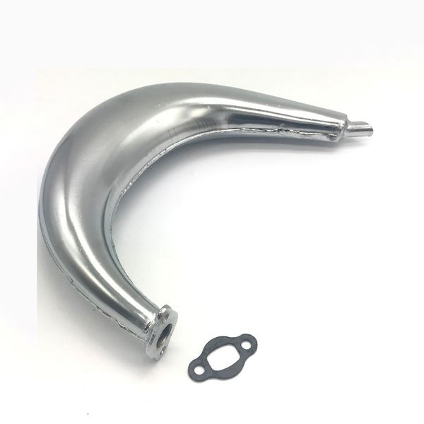 

new like banana muffler exhaust pipe chrome w/ gasket 49cc 50cc 60cc 66cc 80cc motorized bicycle bike parts