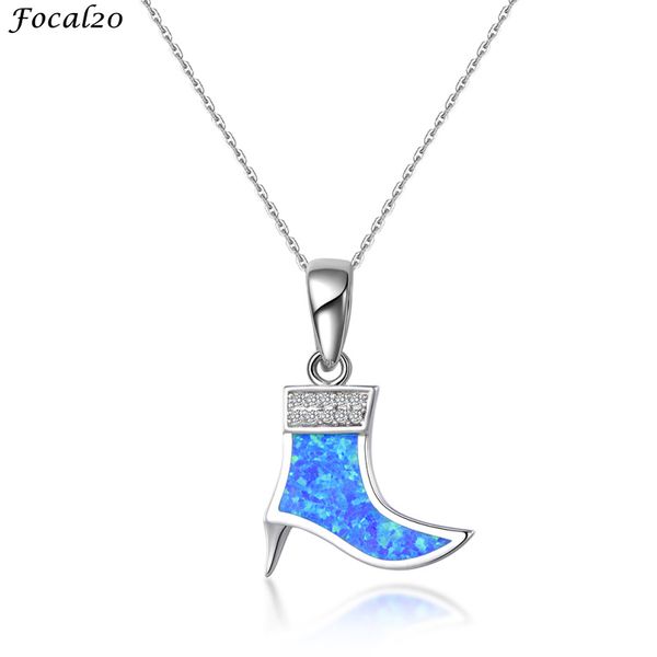

focal20 trendy 925 sterling silver high-heeled shoes pendant necklace elegant female necklace fine jewelry for women