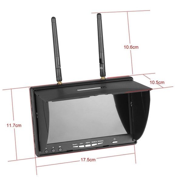 

7 inch dvr fpv lcd monitor 5.8g 40ch diversity receiver build-in battery for dji rc