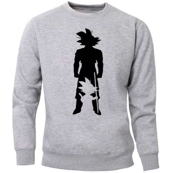 

japanese anime sweatshirts men harajuku crewneck hoodies sweatshirt super streetwear dragonball z sportswear jumper, Black