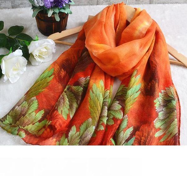 

coral gradient color printed pashmina voile cotton and linen shawls silk scarves, Blue;gray