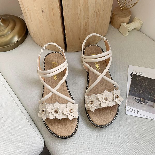 

new 2020 summer girls sandals big children student girls flower princess shoes non-slip soft sole 3-14 year old children's shoes, Black;red