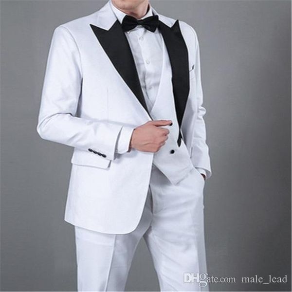 

handsome groomsmen peak lapel groom tuxedos mens wedding dress man jacket blazer prom dinner 3 piece suit(jacket+pants+tie+vest) 240, Black;gray