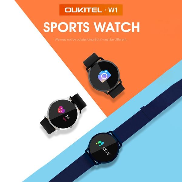 

oukitel w1 waterproof ip67 smart watch with heart rate monitoring ,blood pressure oxygen, bluetooth anti-lost sports watch, Slivery;brown