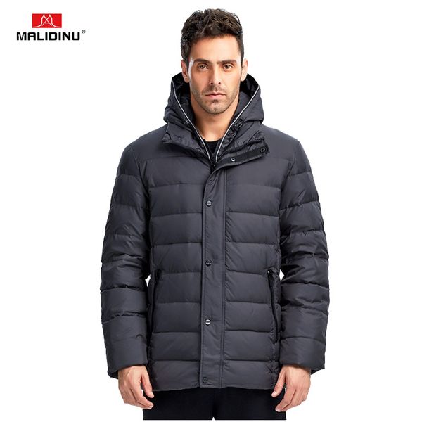 

malidinu 2019 down coat men winter down jacket brand thick warm winter coat duck jacket hooded plus size russian style -30c, Black