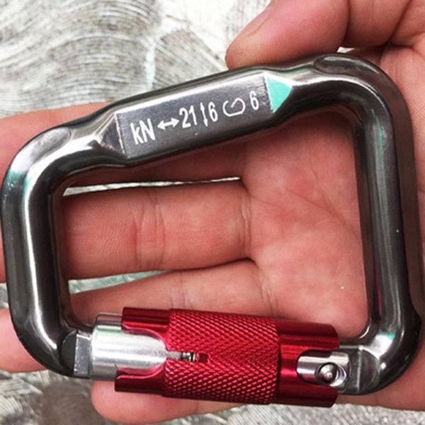 

alloy carabiner twisted automatic lock hook rectangular paraglider link buckle alloy tension d-lock rock protection