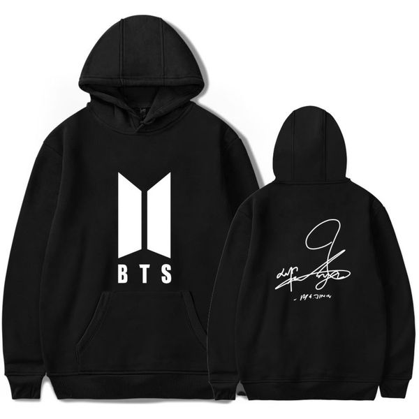 

2019 new style manufacturers direct selling bts bangtan boys signature hoodies k-pop popular cool and fashion women/men hoodies sweatshirt, Black