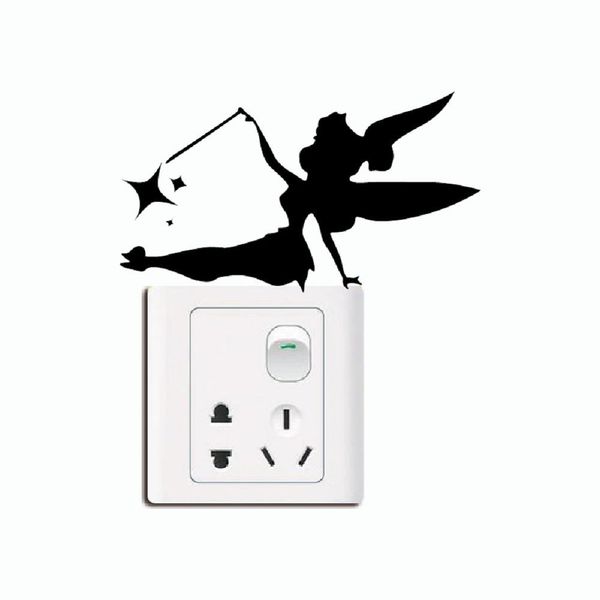 

dsu creative fairy silhouette light switch sticker cartoon vinyl wall decal