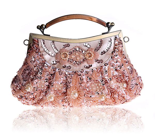 

shiny vintage style evening bag embroidery women clutch bag handbag