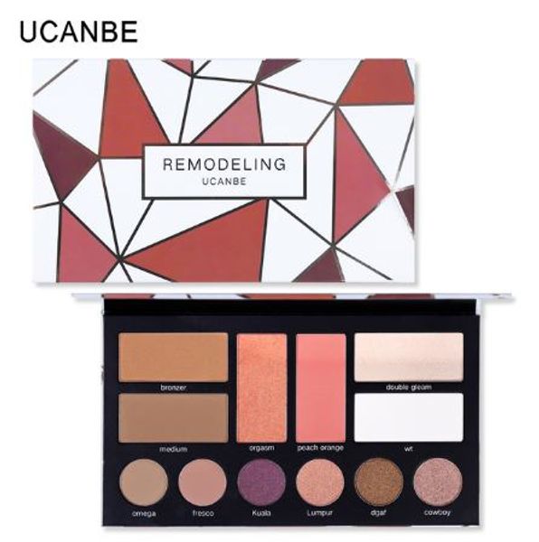 

new arrival eyeshadow makeup collection shimmer matte eye shadow+bronzer contour+blusher+highlighter eye face cosmetics palette