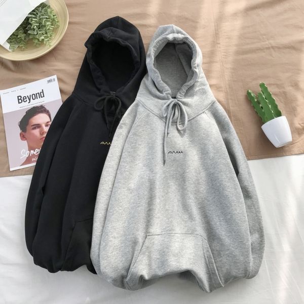 

2019 spring new letter printing men's color matching trend temperament sports dating high-grade solid thin pullover, Black